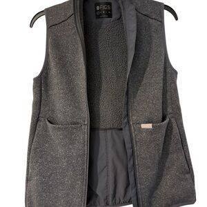 Figs scrubs Dark Gray Zip-Up Vest